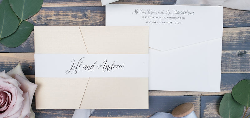 wedding invitations with belly bands