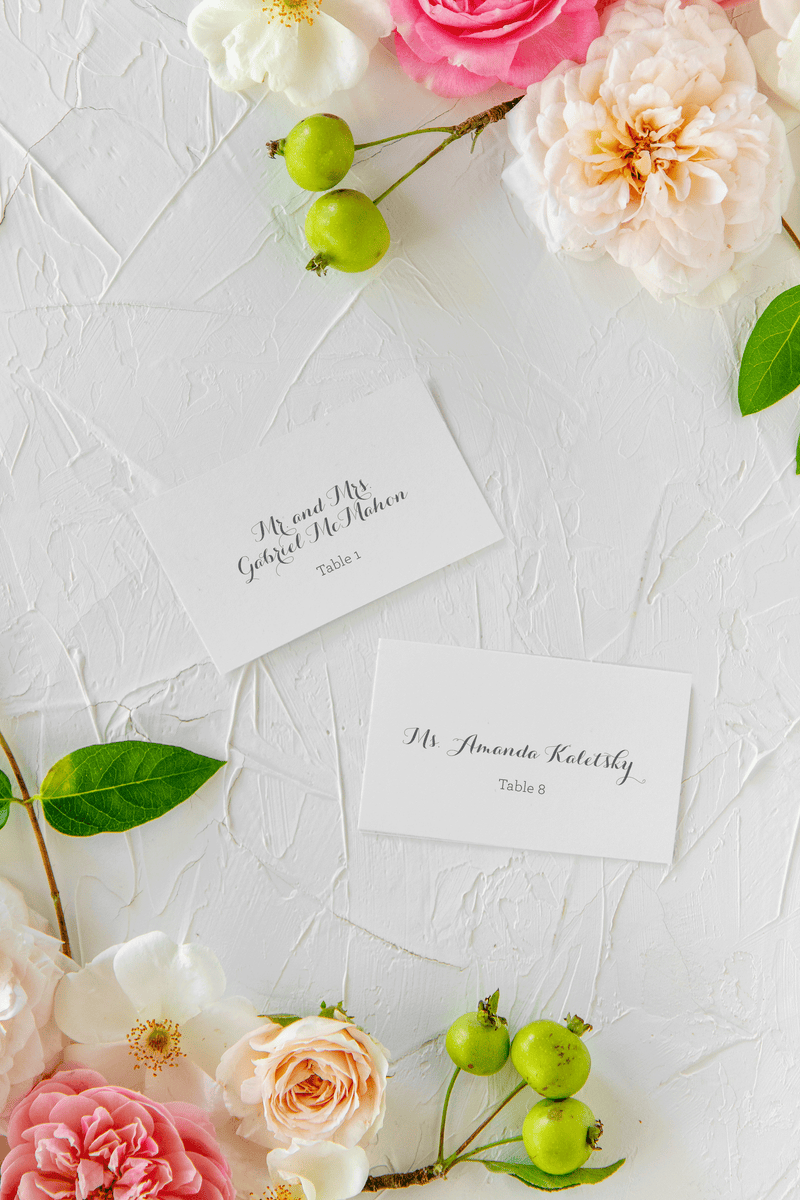 Offset Calligraphy Formal Escort Cards or  Place Cards | Kathryn