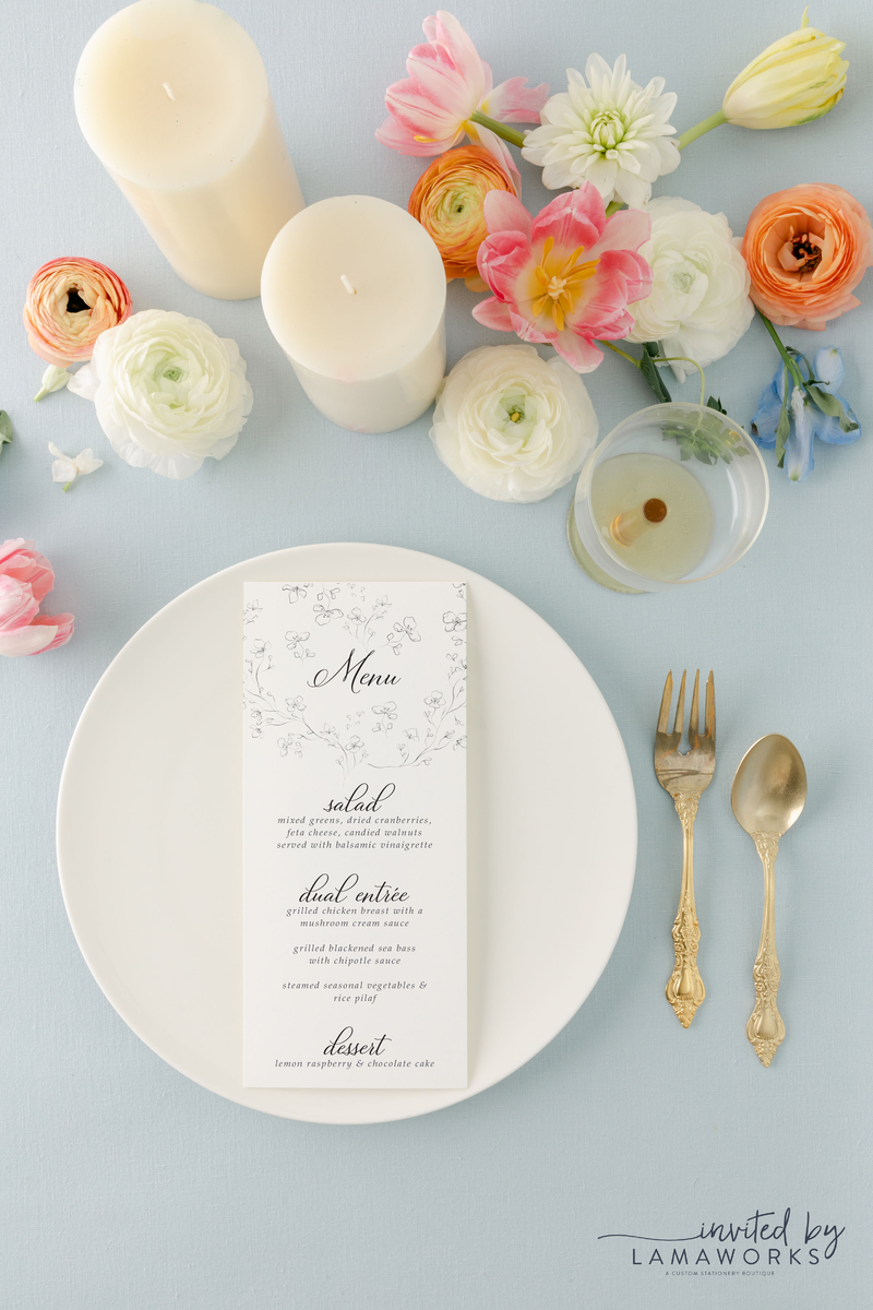 White Roses and Hydrangeas Watercolor Wedding Invitation | Jaime