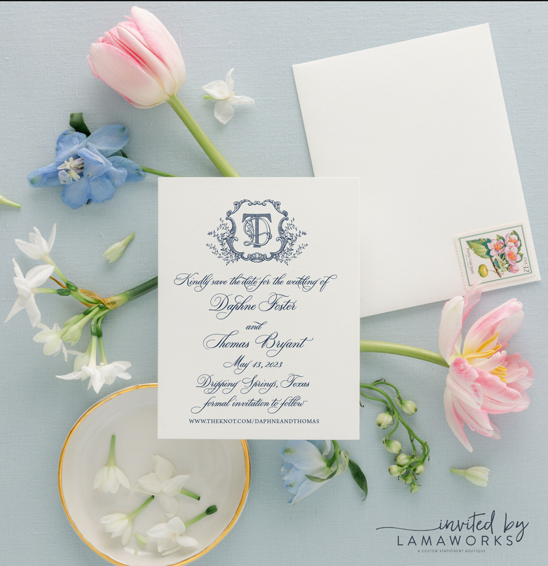 Watercolor Floral Printed Menu Cards in Peach, Pink or Blue | Madison