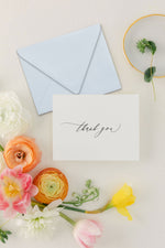 Elegant Calligraphy Thank You Cards - Evelyn