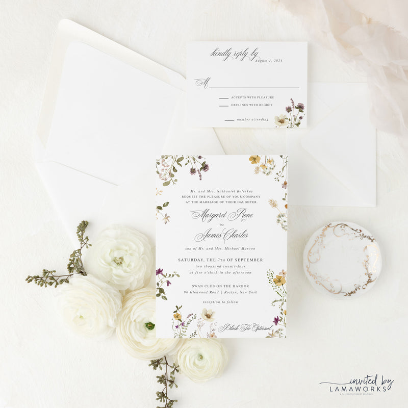 Rustic Watercolor Wedding Invitation Set | Larissa