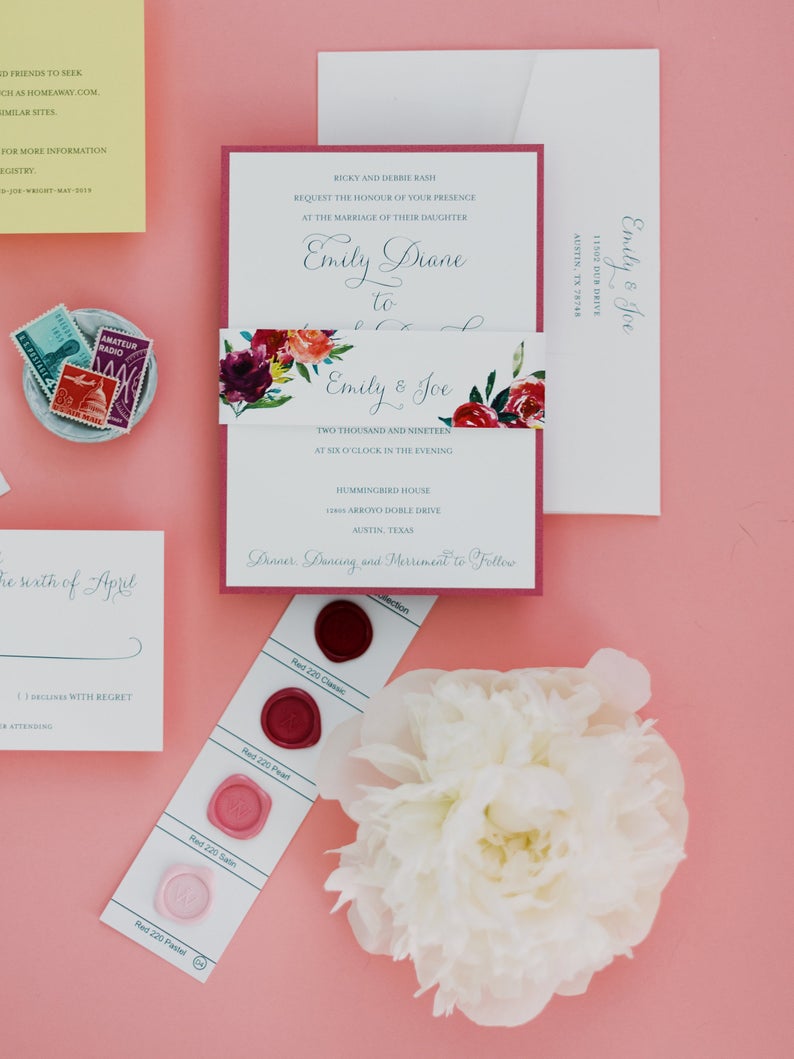 Elegant Wildflower Wedding Invitation | Catherine