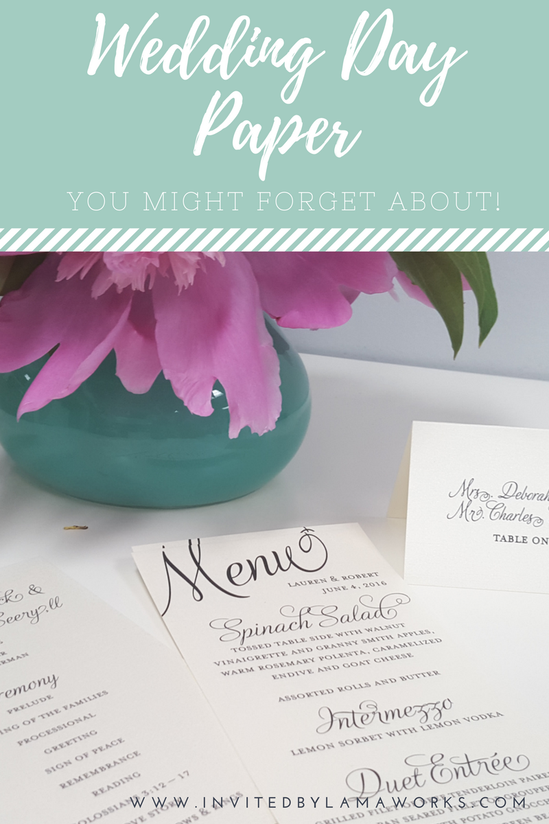 What you are missing out on if you don’t have wedding day stationery.