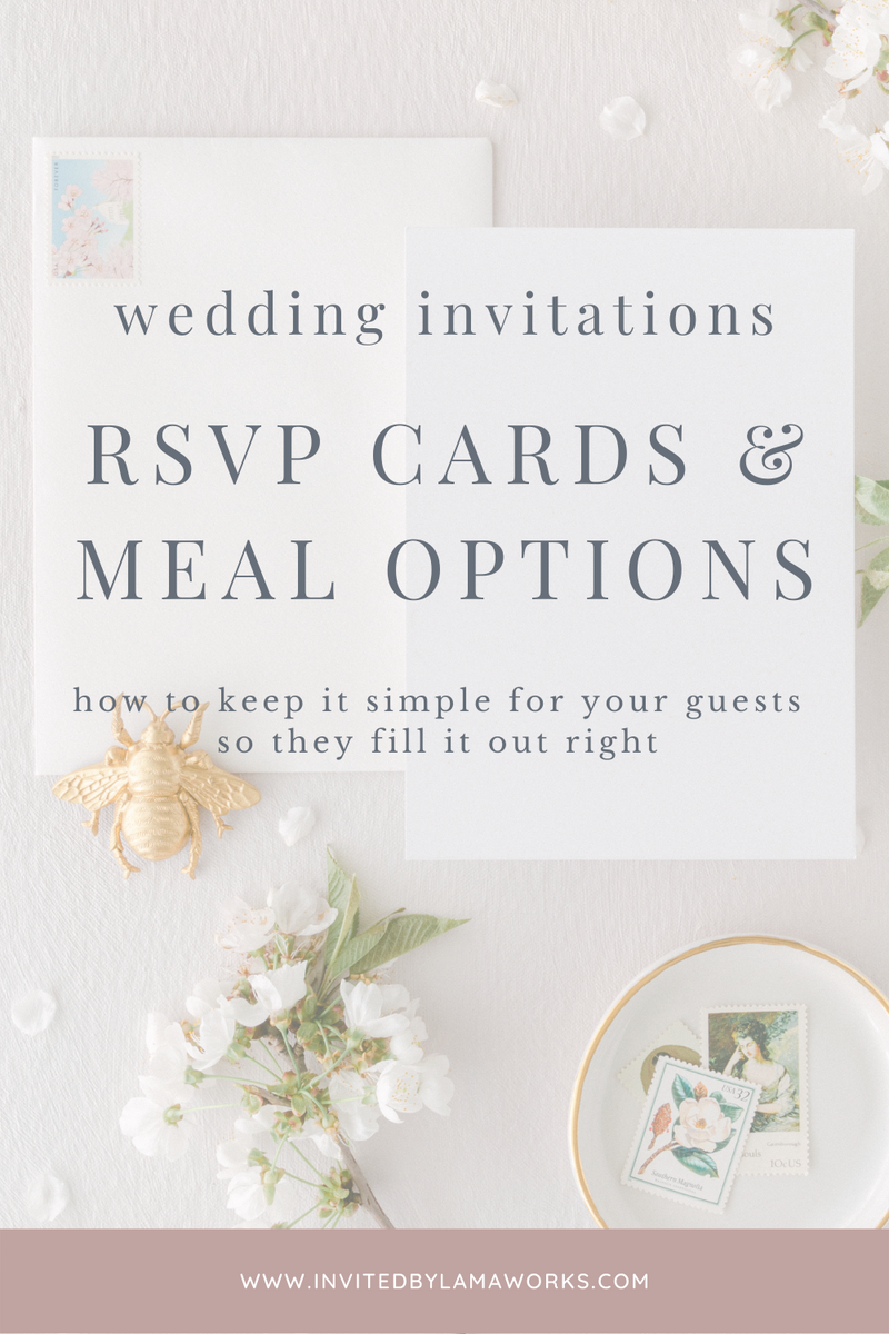 wedding invitations RSVP card food choices and dietary restrictions