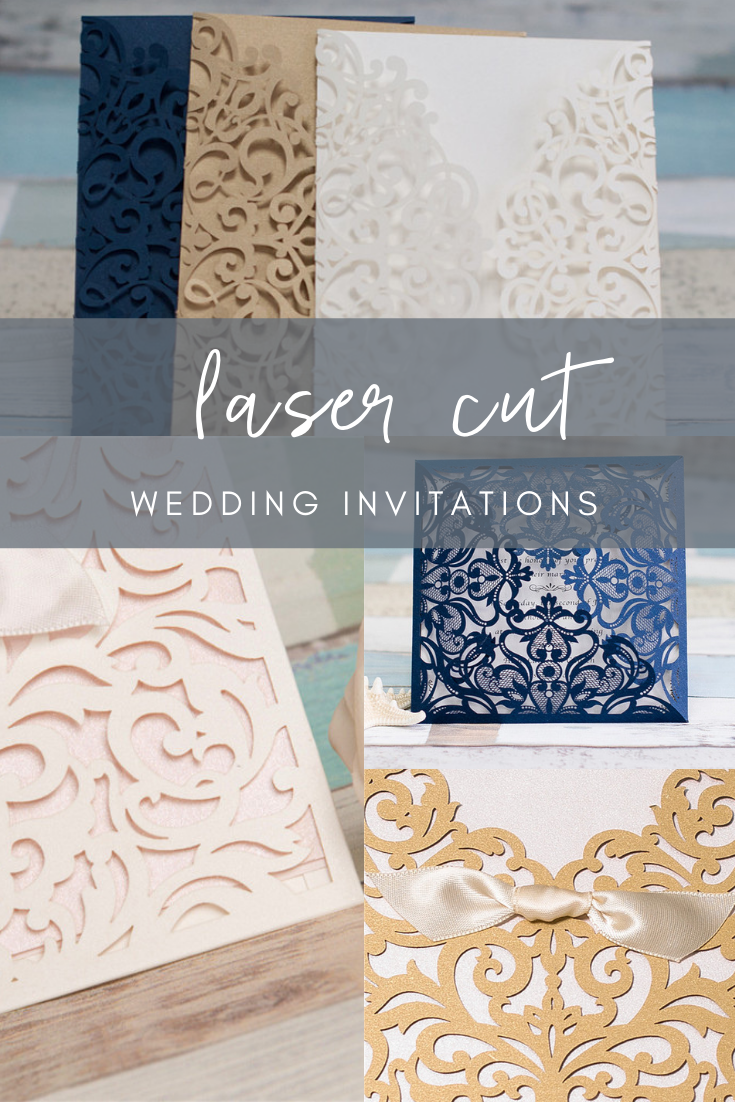 Want to add an elegant touch to your wedding invitations?   Try adding some laser cut designs to your invitations! As simple or as elaborate as you want, you can spice up your invitations to make them uniquely you.