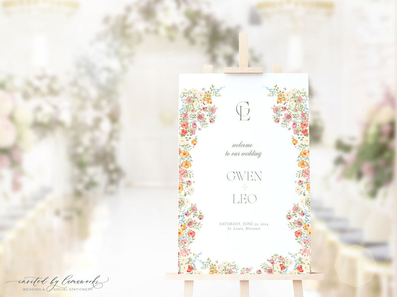 Invited by LamaWorks Gwen Wedding Welcome Sign