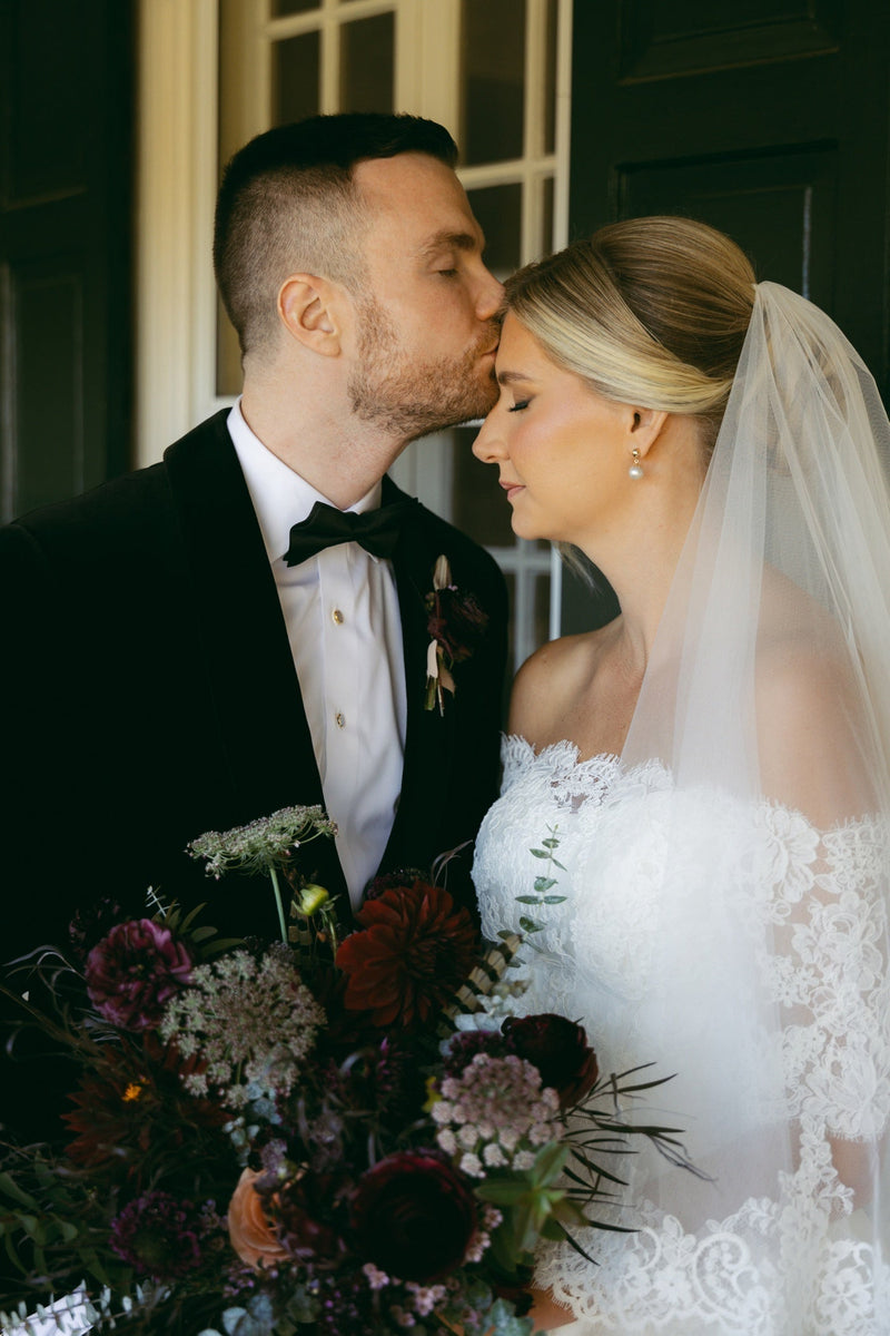 Bridal portrait from a fall wedding at The Inn at Fox Briar Farm