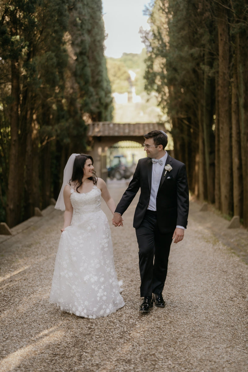 Italian garden wedding at a Chianti castle