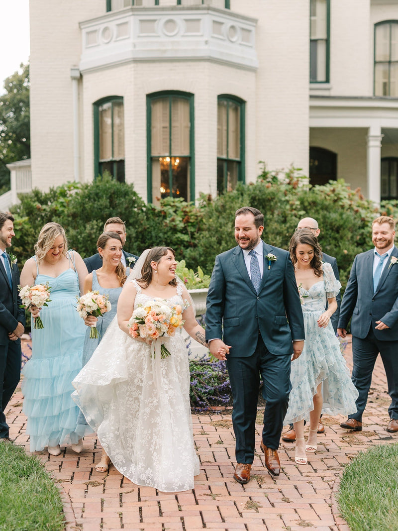 Bridal party portraits at Piper Palm House