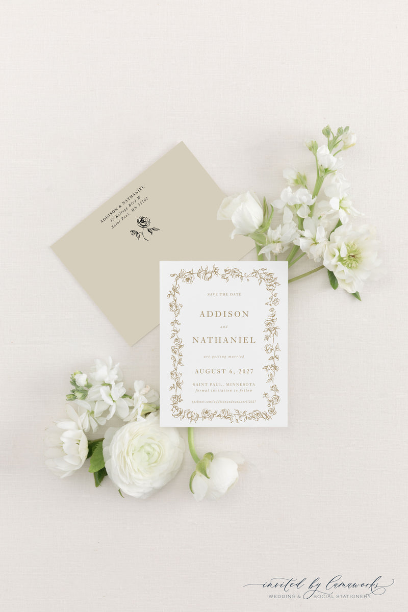Addison | Save the Date - Floral Frame