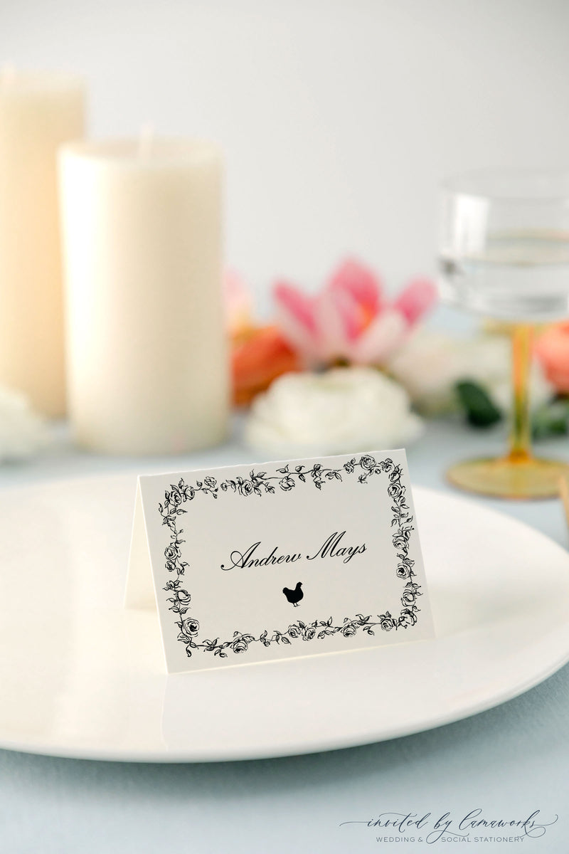 Addison | Escort or Place Card - Floral Frame
