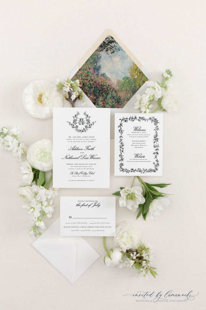Addison | Invitation Suite - Crest and Monogram