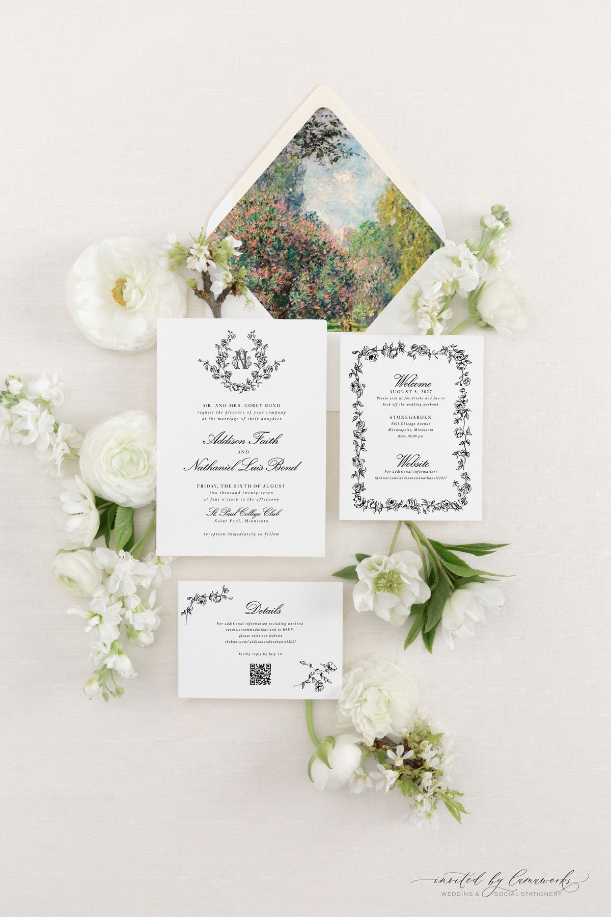 Addison | Invitation Suite - Crest and Monogram