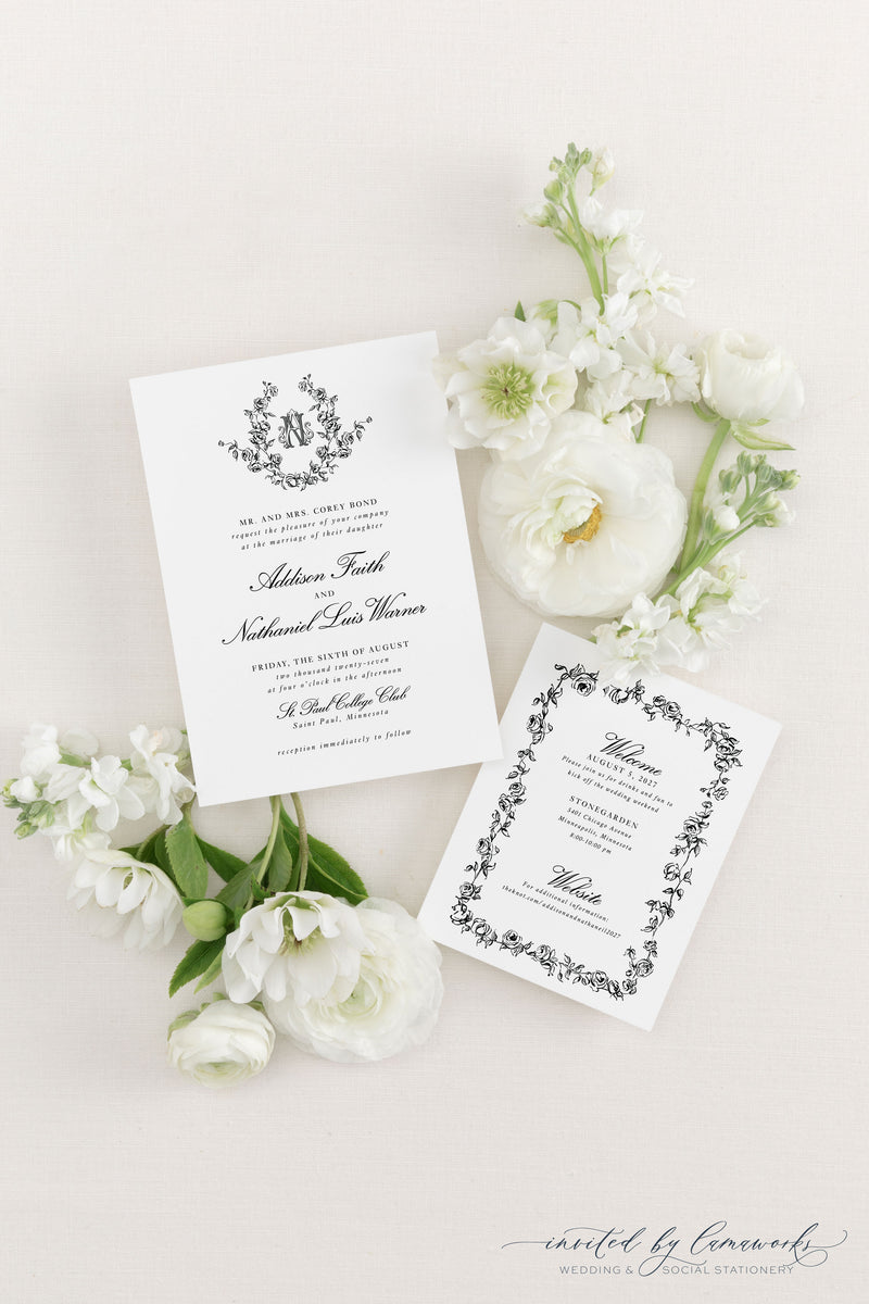 Addison | Invitation Suite - Crest and Monogram