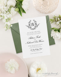 Addison | Invitation Suite - Crest and Monogram