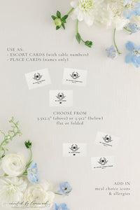 Addison | Escort or Place Card with Crest