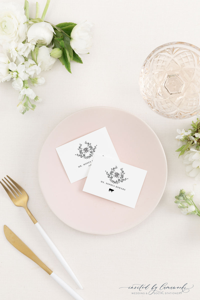 Addison | Escort or Place Card with Crest