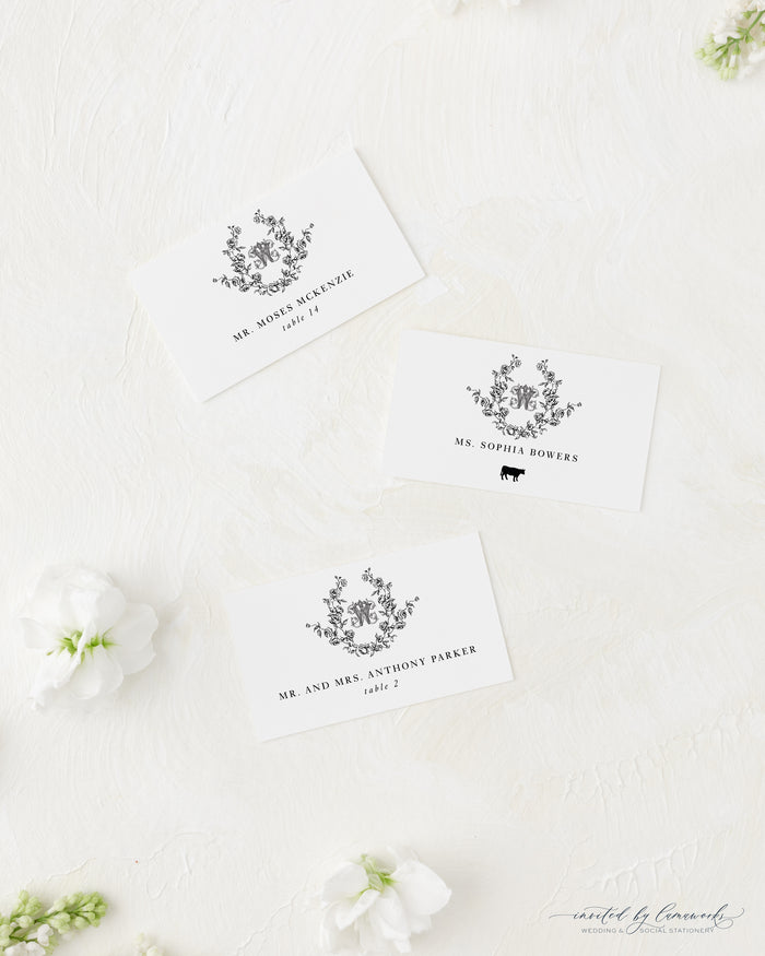 Addison | Escort or Place Card with Crest