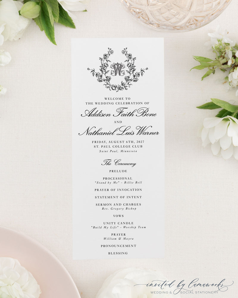 Addison | Wedding Program