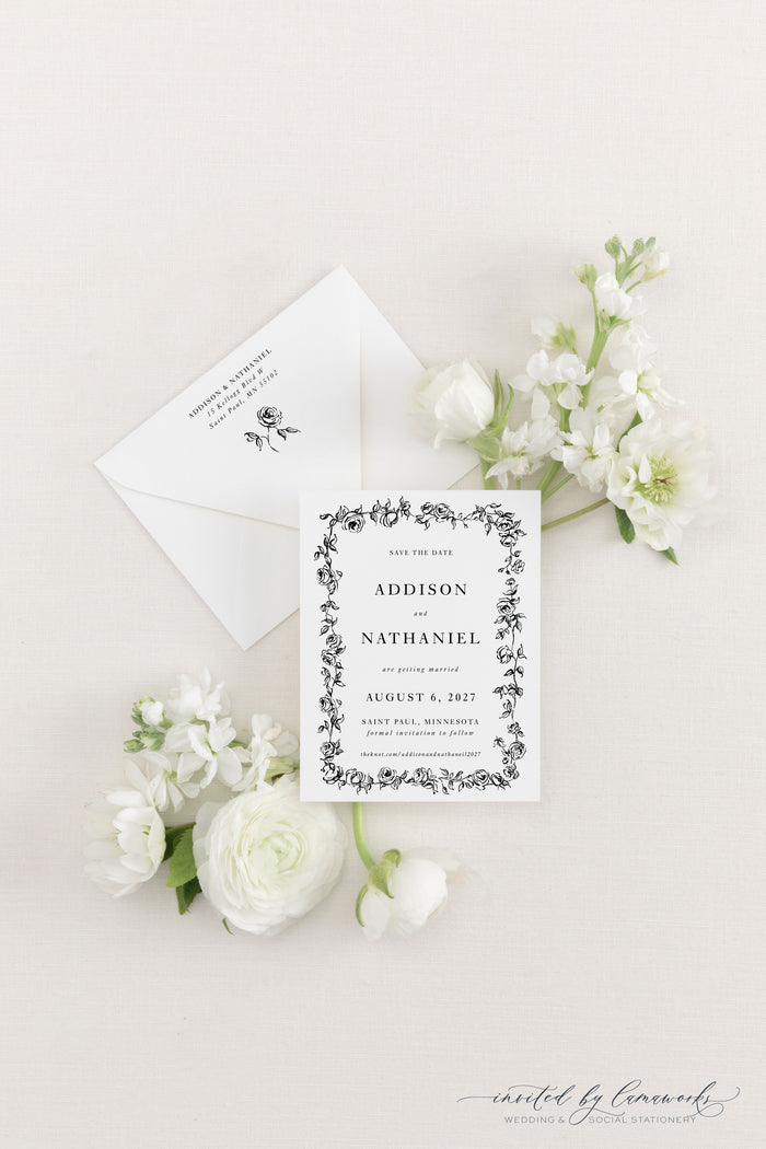 Addison | Save the Date - Floral Frame