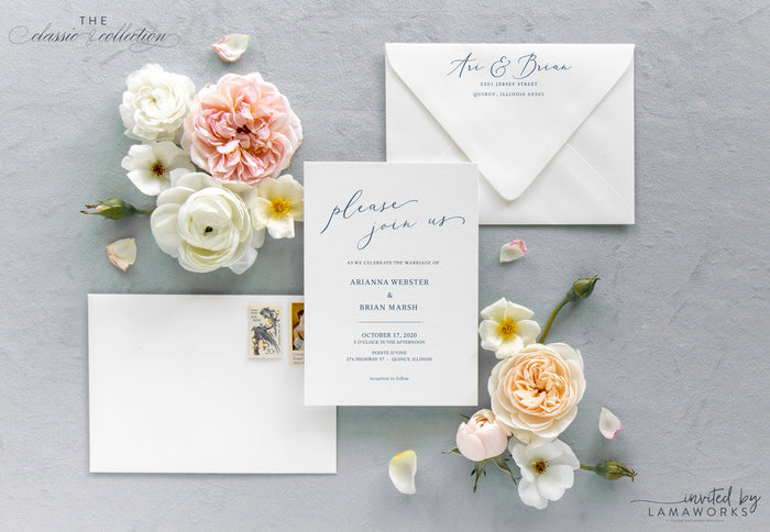 Modern Wedding Menu with Thank You Note | Amy