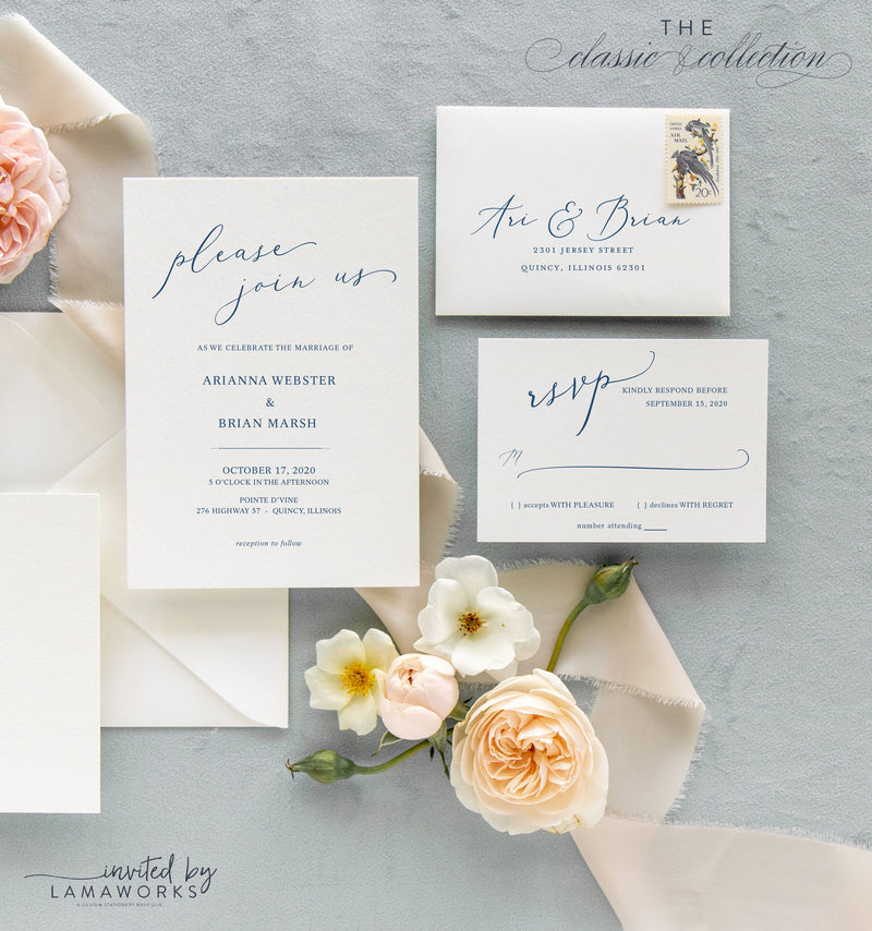 Modern Wedding Menu with Thank You Note | Amy