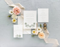 Elegant Mauve Watercolor Floral Wedding Invitation Suite | Brooke