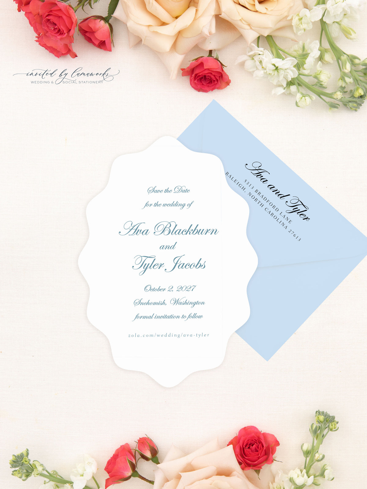 Ava | Save the Date - Wavy Oval