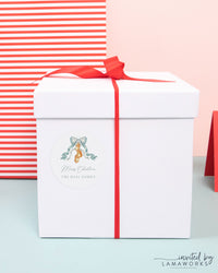 Grandmillennial Merry Christmas Stickers with Bow & Bells