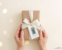 Blue Christmas Wreath Gift Tag
