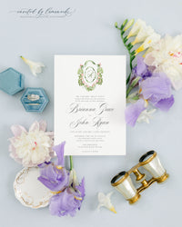 Brianna Floral Crest Invitation Suite