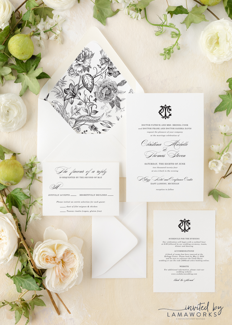 Modern and Classic Wedding Invite - Allison