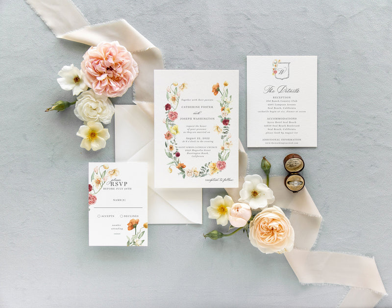Classic Blush and Champagne Reception Menu | Mackenzie