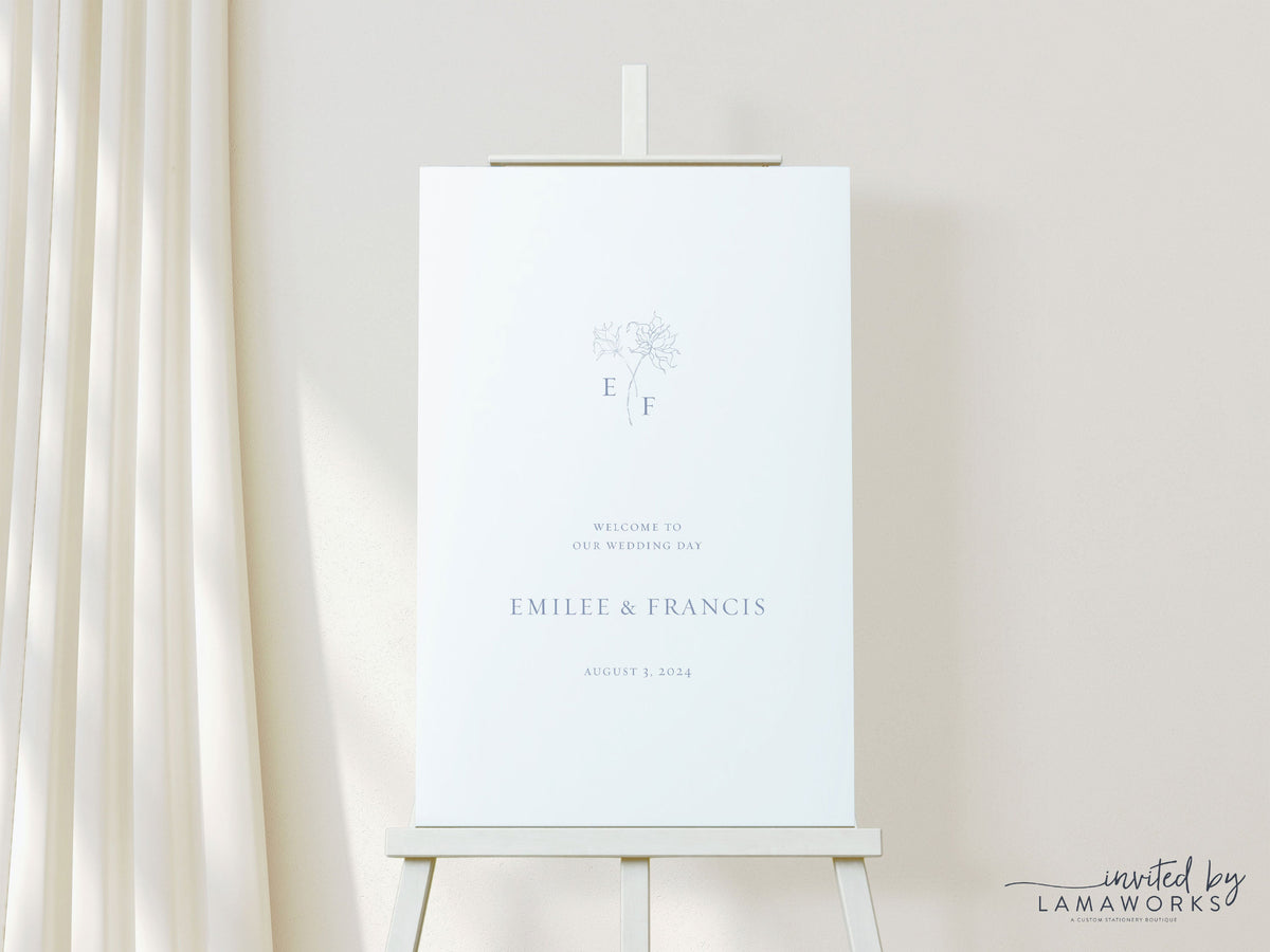 Wedding Menu with Monogram and Crest - Ashley