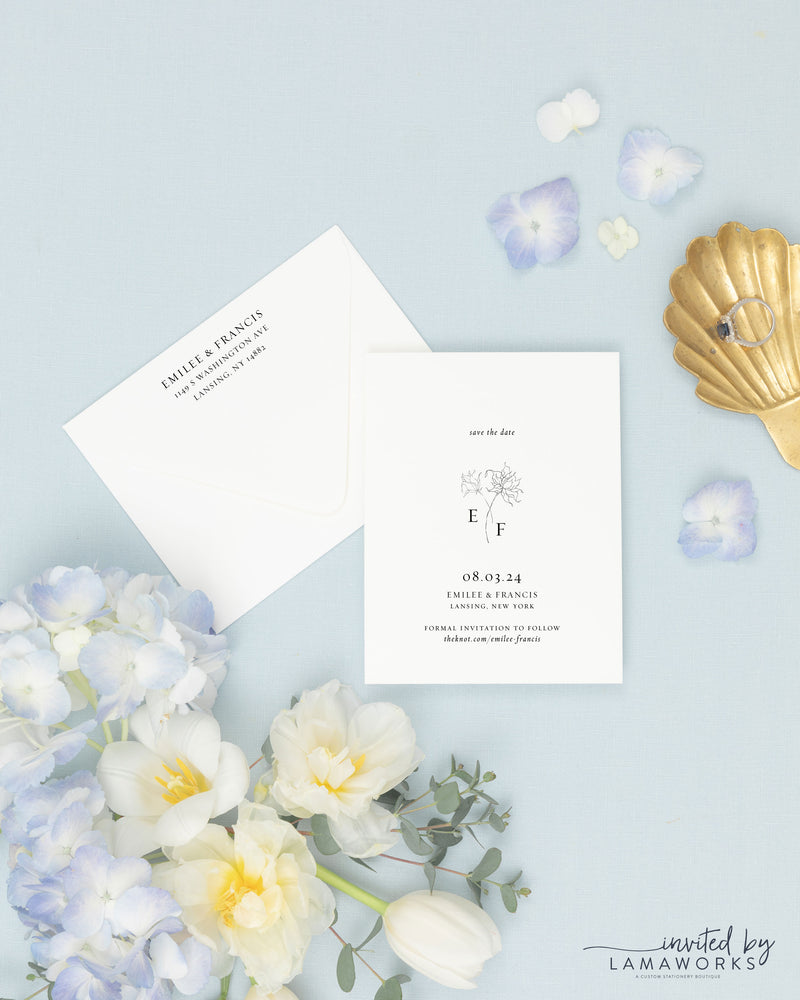 Monogram Wedding Menu Cards | Cristin
