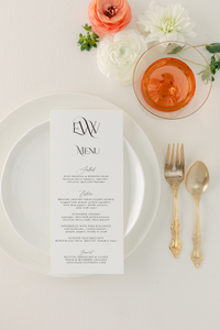 Greenery Branch Wedding Menu | Kaitlin