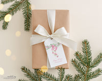Pink Floral Stocking Gift Tag
