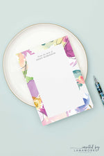 Personalized Notepad with Bright Flowers | Grace