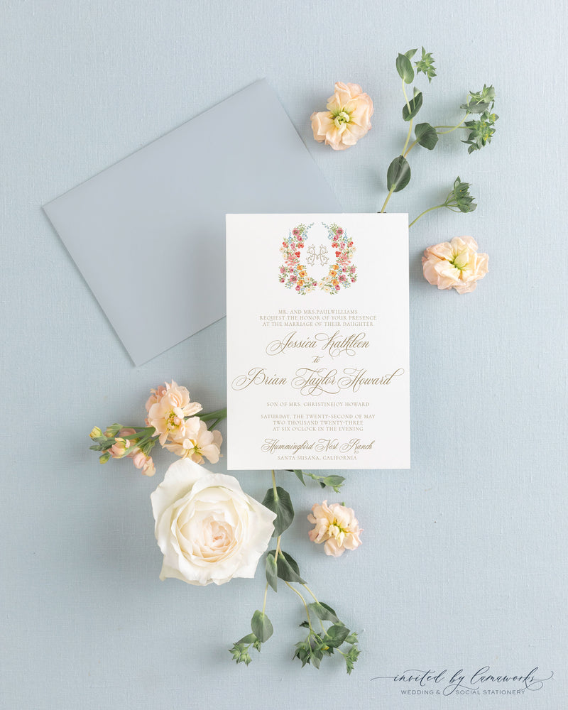 Gwen | Invitation Suite with Wreath and Monogram