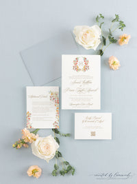 Gwen | Invitation Suite with Wreath and Monogram
