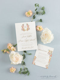 Gwen | Invitation Suite with Wreath and Monogram