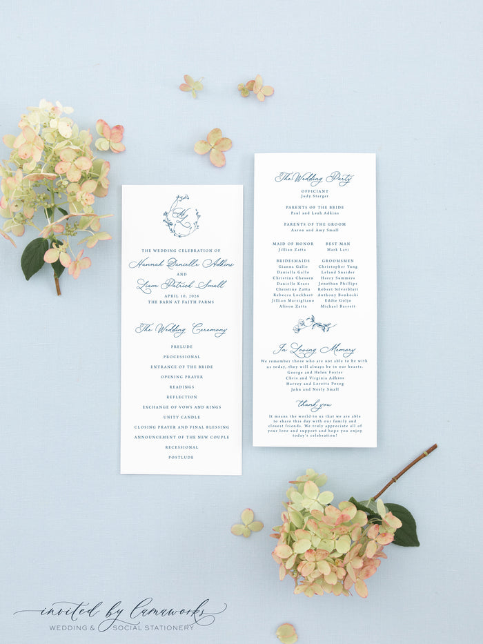 Hannah | Wedding Program