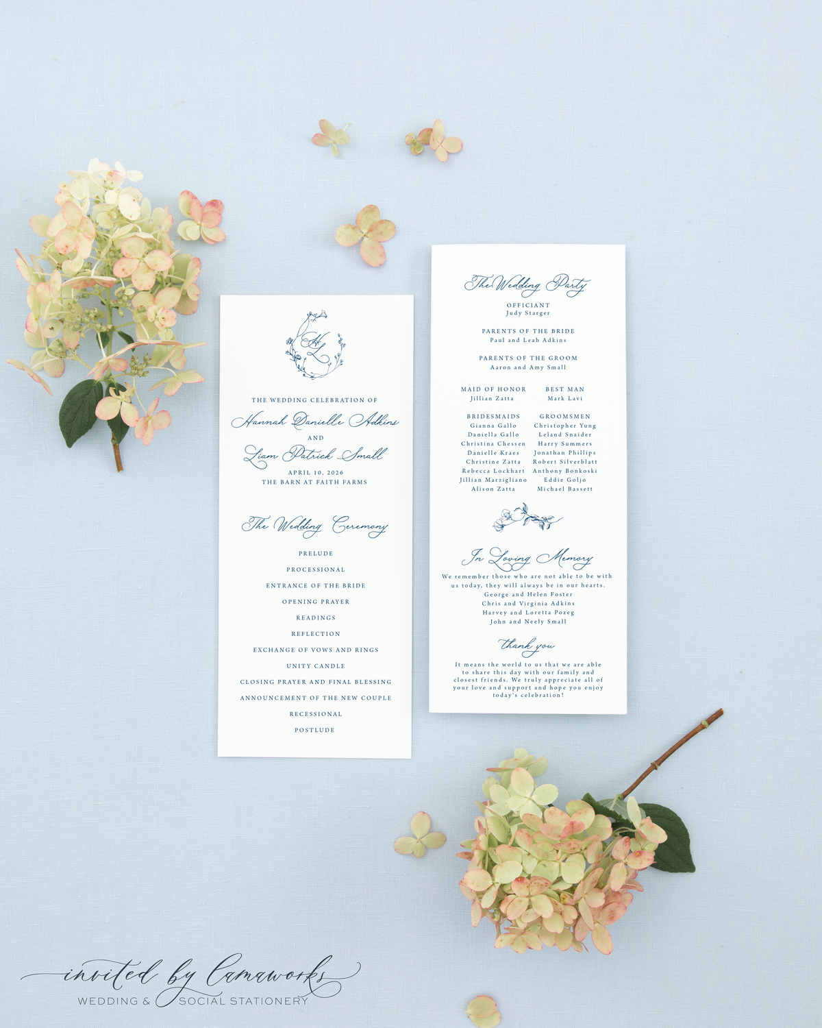 Hannah | Wedding Program