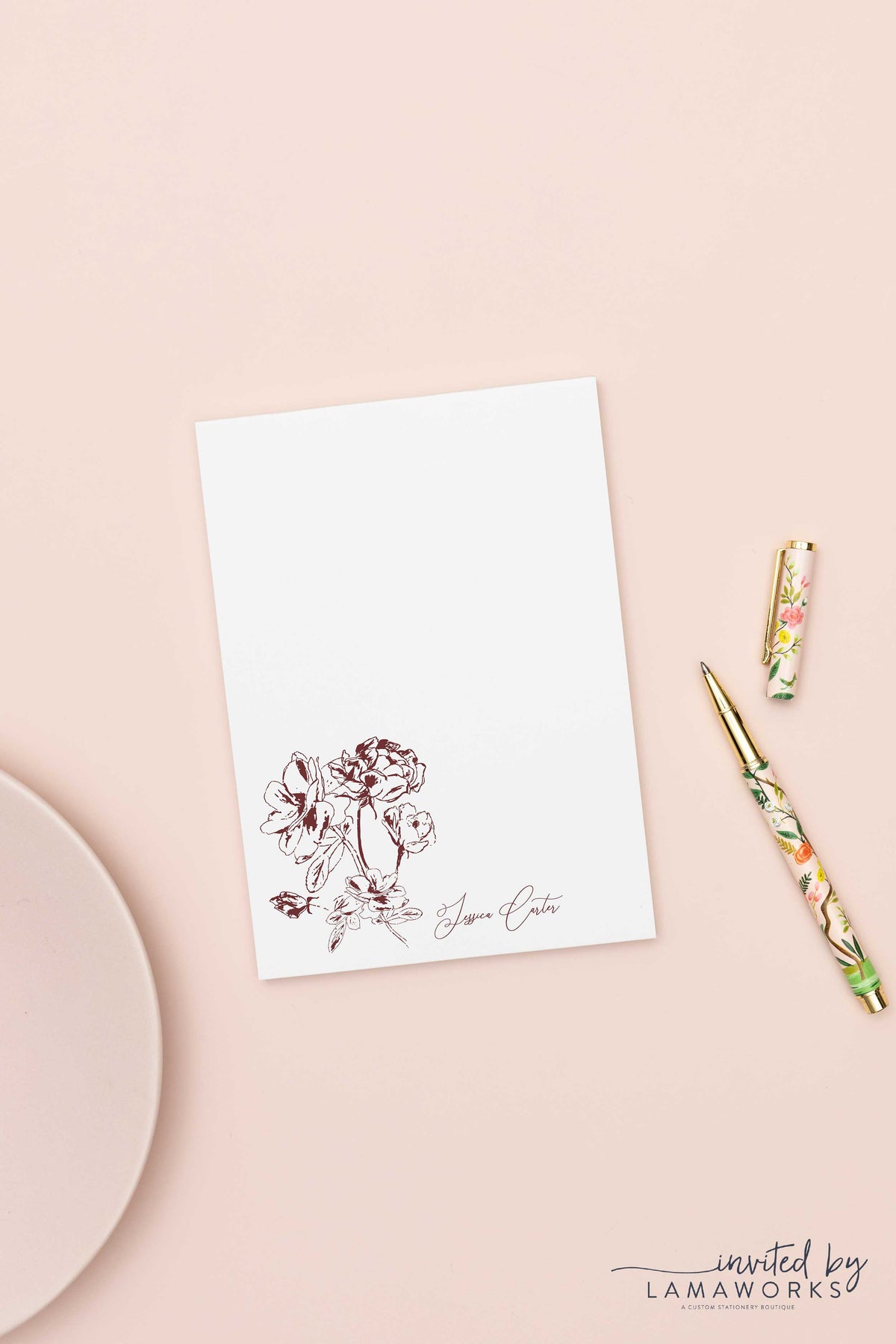 Elegant Watercolor Floral Place Cards or Escort Cards | Rebecca