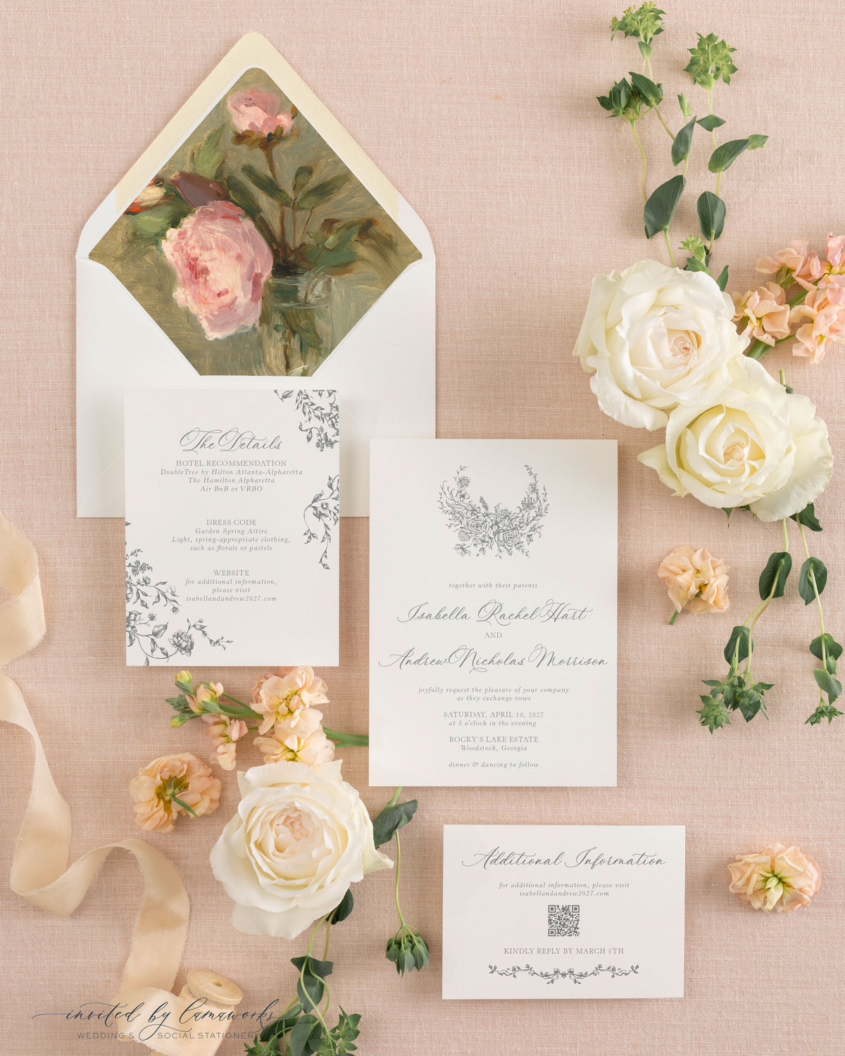 Isabella | Delicate Wreath Invitation