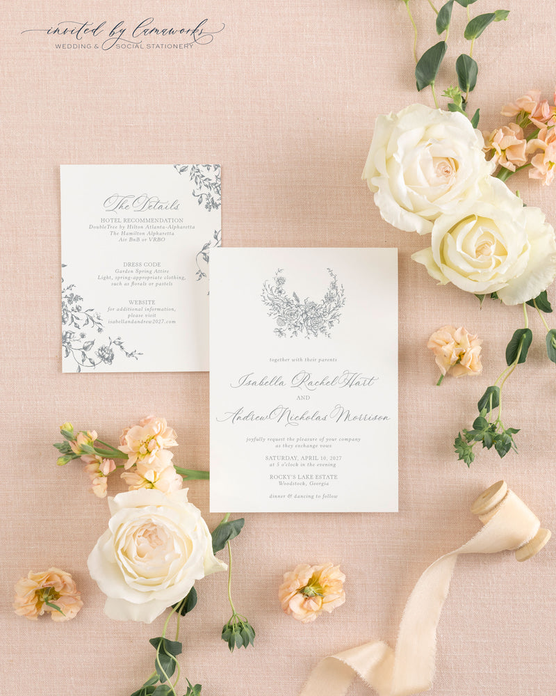 Isabella | Delicate Wreath Invitation
