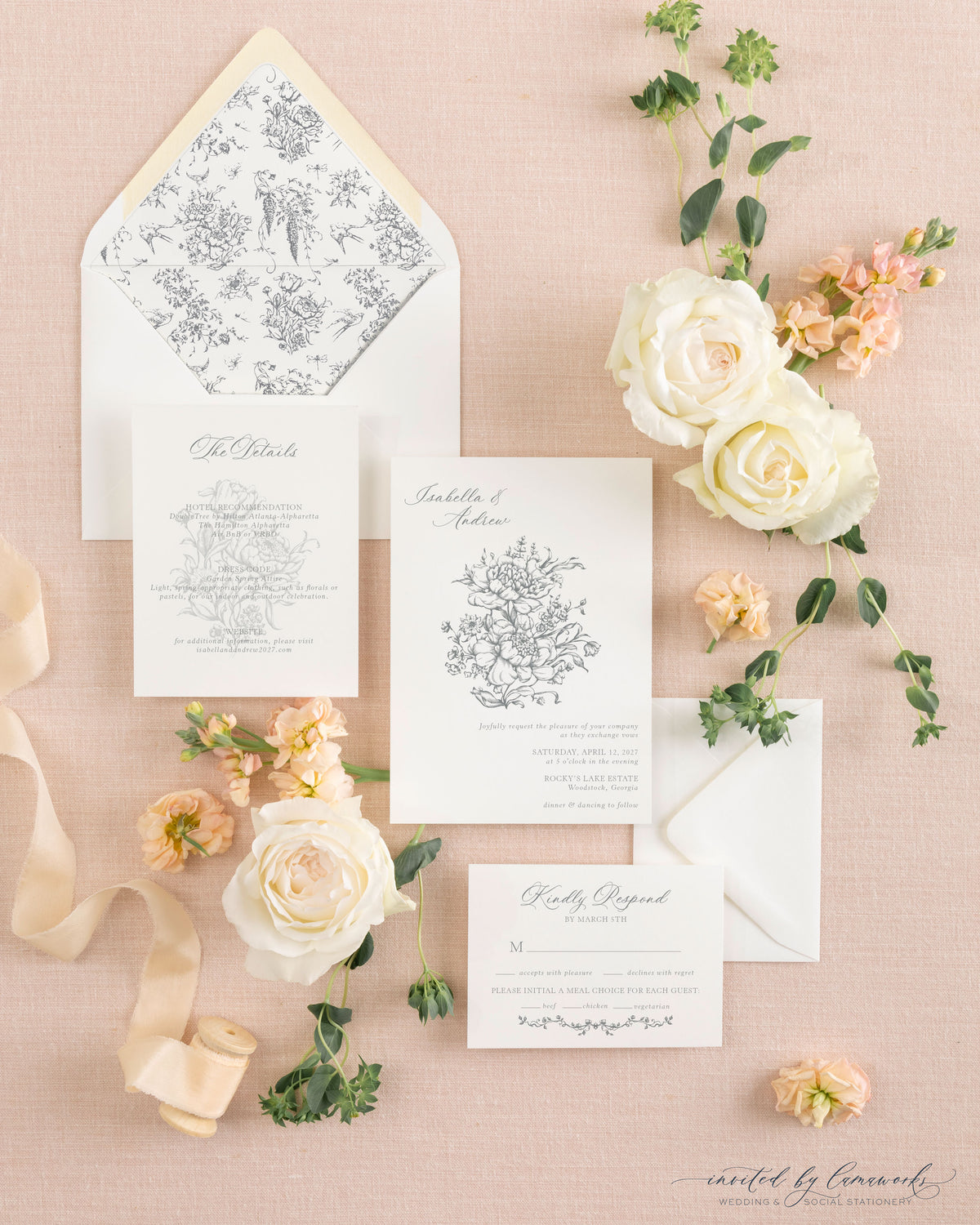 Isabella | Large Flower Invitation