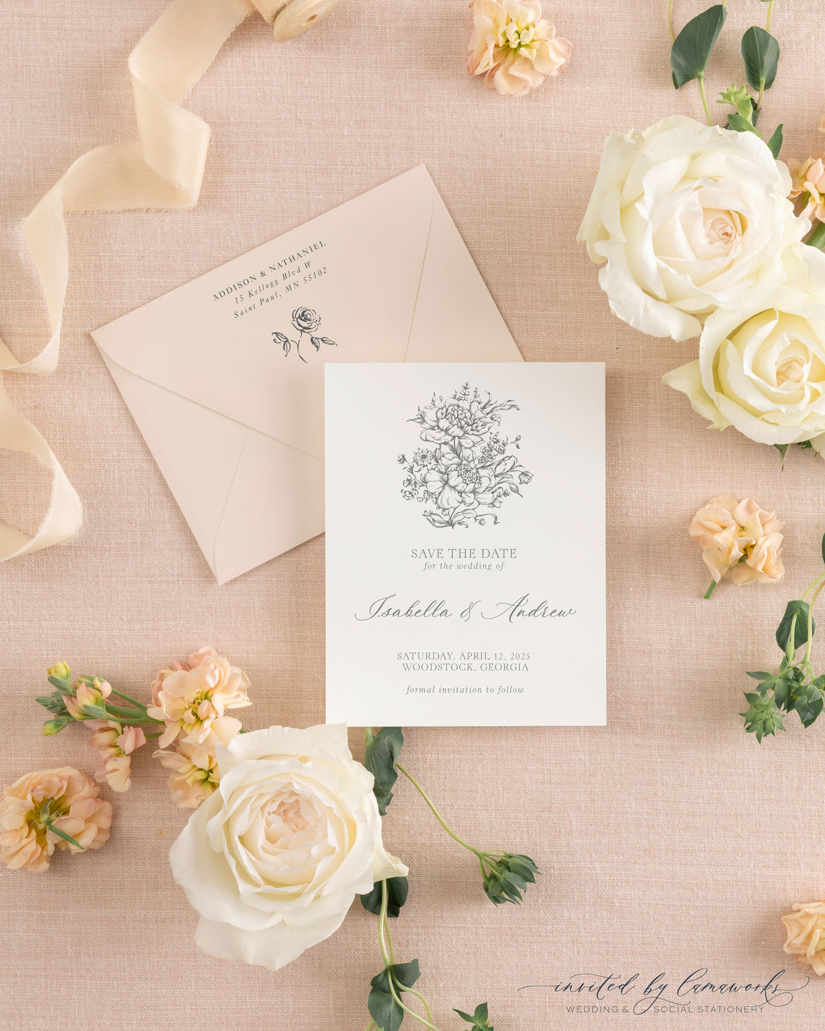 Isabella | Save the Date - Floral Bouquet