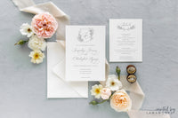 Vintage Illustration Botanical Wedding Invitation - Elizabeth & Grayson